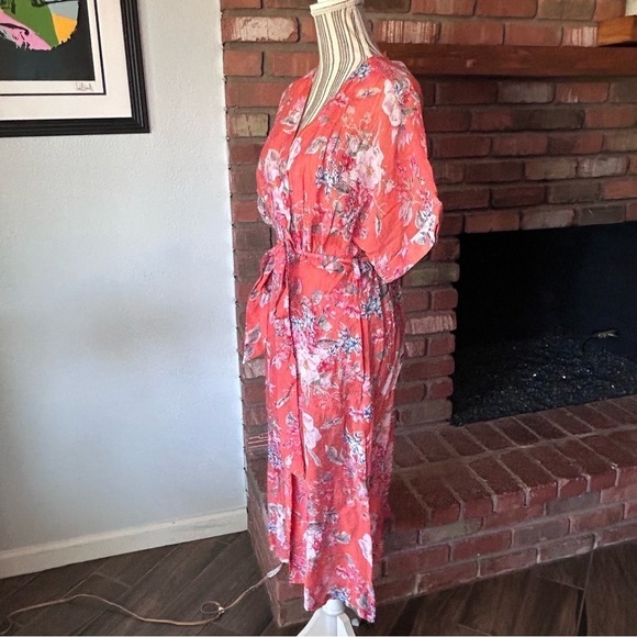 NWT Lula Soul Splender Midi Dress in Flame Orange Floral Sz XS - Picture 4 of 8